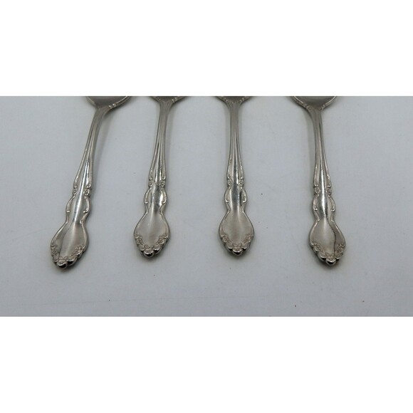 Oneida DOVER Teaspoons Heirloom Cube Stainless Flatware Glossy 6 Inch Set 4 - Picture 2 of 10